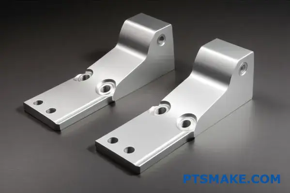 Sølvfarvet metalbeslag til luftfart med beskyttende zink-nikkelbelægning på industriel overflade