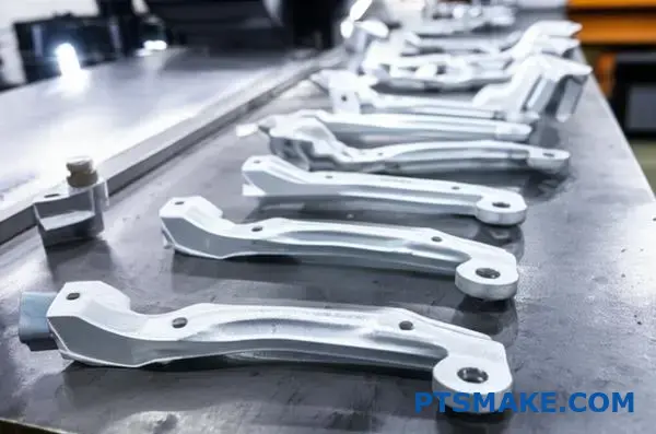 Industrial steel brackets with protective Dacromet coating displaying corrosion resistance and cost-effective surface treatment for automotive applications