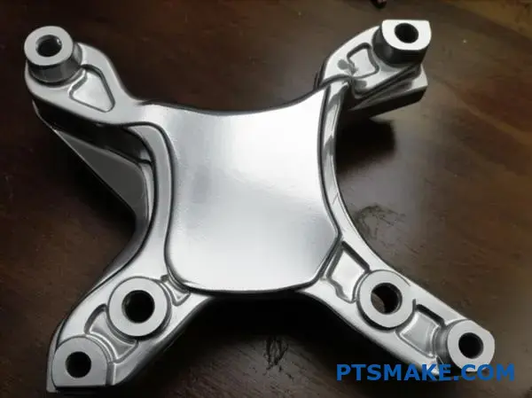 Vysokokvalitný chrómovaný hliníkový držiak automobilového motora so zrkadlovým kovovým povrchom a precíznymi detailmi odliatku