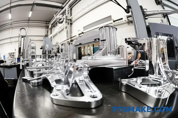 Lesklé pochrómované hliníkové automobilové komponenty s vynikajúcou odolnosťou proti korózii a reflexným kovovým povrchom na dielenskom povrchu