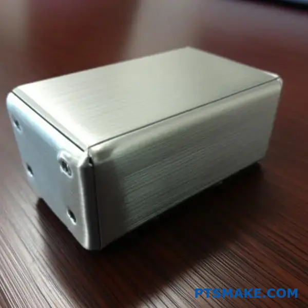 Premium robot frame featuring sophisticated brushed metal surface treatment with linear light reflection patterns