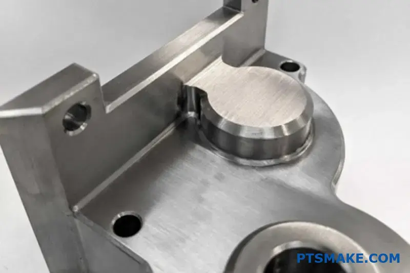 Close-Up of Precision Machined Mold Component
