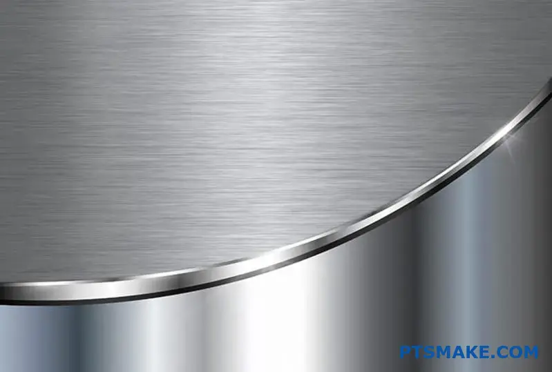 Close-Up of Shiny Brushed Metal Surface