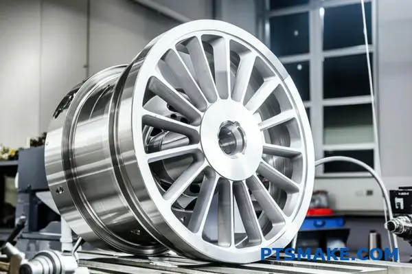 Precision CNC machined railroad wheel component showcasing manufacturing quality for rail transportation spare parts