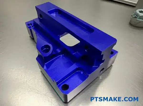 Precision CNC machined aluminum automotive bracket demonstrating quality manufacturing capabilities in Vietnam machining industry