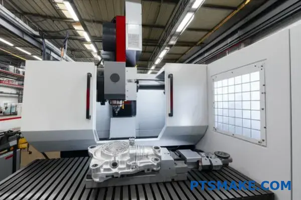 Industrial CNC machining center producing precision automotive components for offshore manufacturing operations