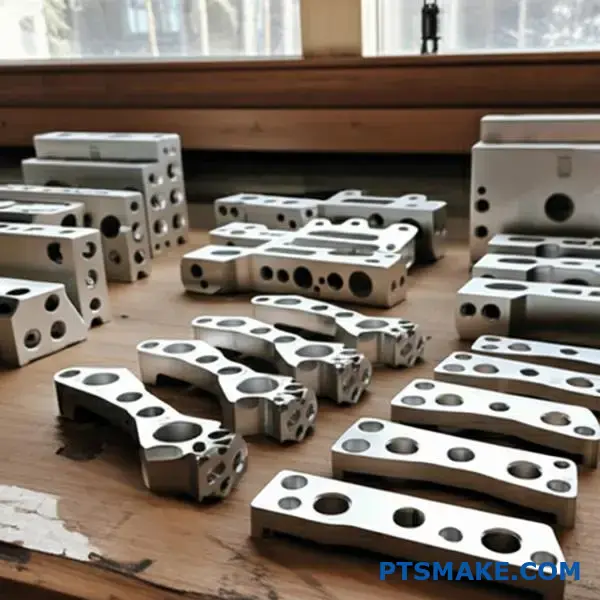 CNC machined automotive brackets showing volume pricing differences for Vietnamese precision manufacturing services