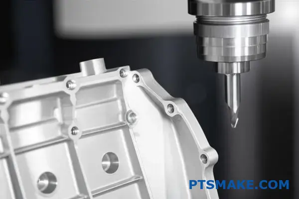 Precision CNC machined aluminum gearbox housing component showcasing Vietnam manufacturing capabilities for automotive industry applications