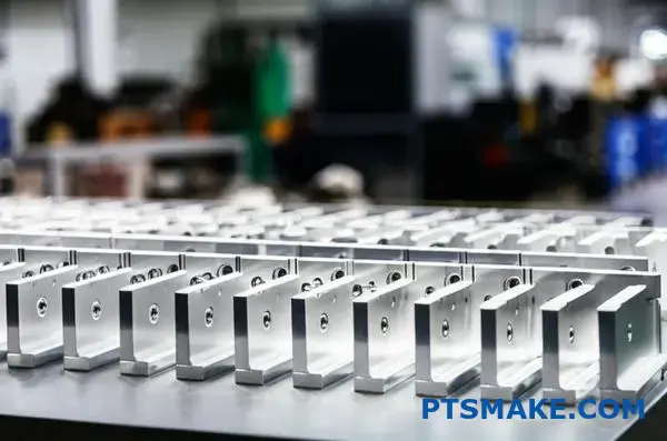 Multiple precision CNC machined aluminum brackets demonstrating cost-effective high volume manufacturing production