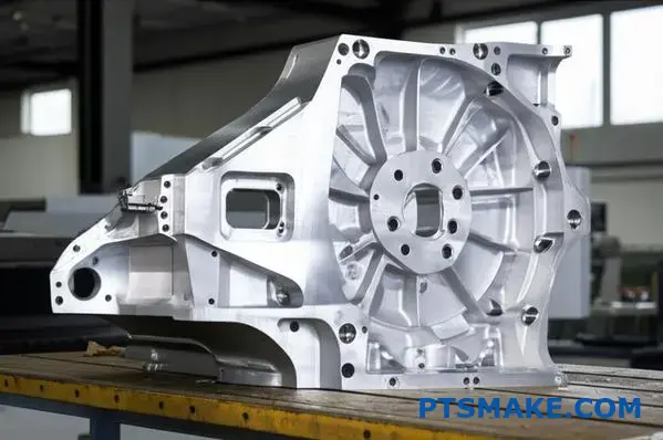 Custom large CNC machined aluminum component showcasing precision manufacturing and quick turnaround capabilities