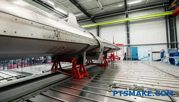 Precision alignment of large aerospace component on CNC machining center with measurement tools for tight tolerance manufacturing