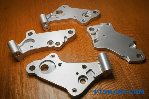 Precision machined aluminum prototype components for automotive applications showcasing CNC manufacturing quality