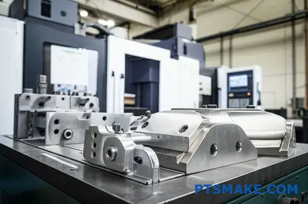 Precision CNC machined railroad components and track parts manufactured by specialized railway machining contractor in Texas facility