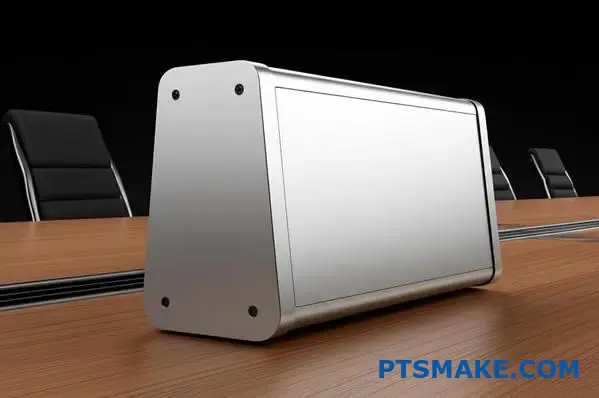 High-quality aluminum speaker housing with premium metallic finish showcasing superior enclosure construction