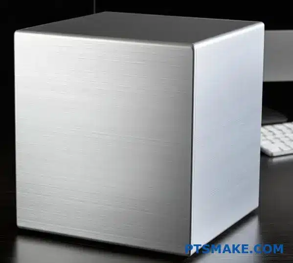 High-quality brushed aluminum speaker housing showcasing premium metallic finish and professional audio equipment construction