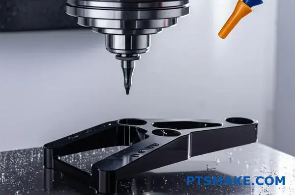 Precision CNC machining operation on military aerospace component showing advanced manufacturing process