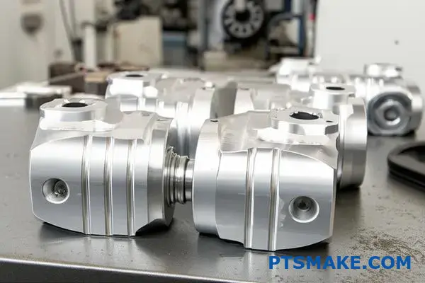 High-precision CNC machined aluminum landing gear parts for defense aircraft applications showcasing quality manufacturing standards