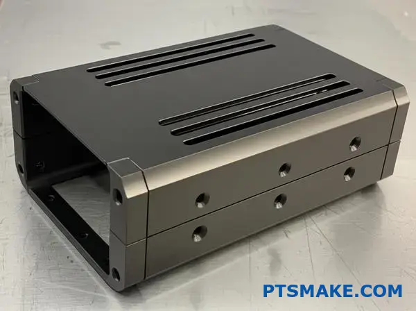 Precision machined aluminum enclosure for railroad IoT devices and sensors manufactured using CNC technology