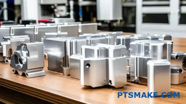 CNC machined titanium parts showcasing precision manufacturing and metallic surface finish for prototyping applications