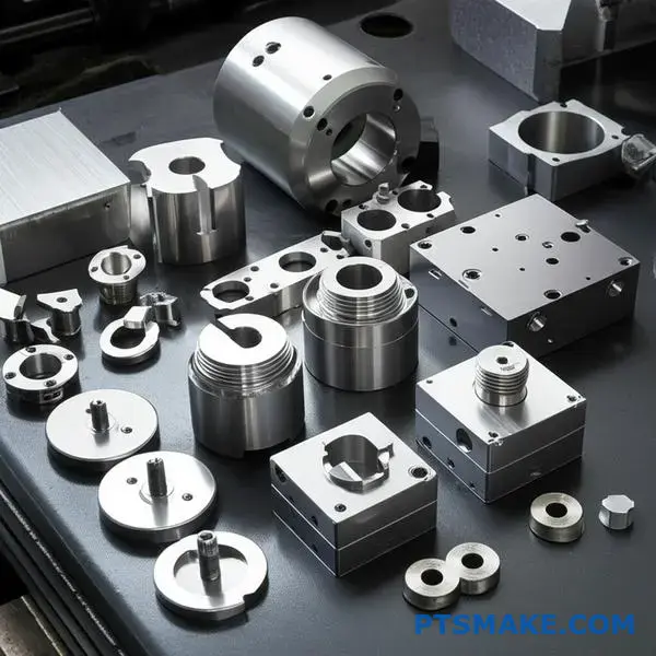 Precision machined aluminum parts showcasing Boston CNC manufacturing transition from prototype to production scale manufacturing