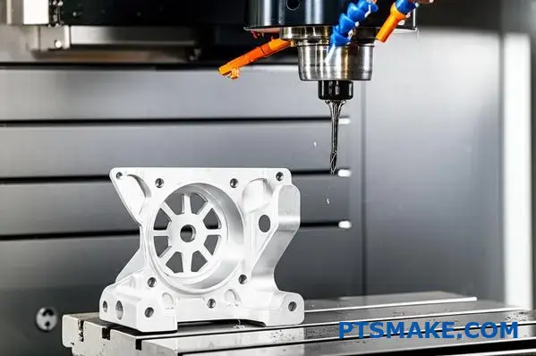 Professional CNC machining service in Boston creating precision aluminum automotive component with advanced manufacturing equipment