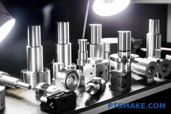 Various CNC machined components displaying quality consistency and precision manufacturing standards in Perth workshop