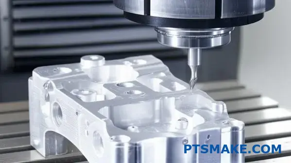 CNC milling machine precisely machining aluminum automotive bracket prototype in Perth manufacturing workshop