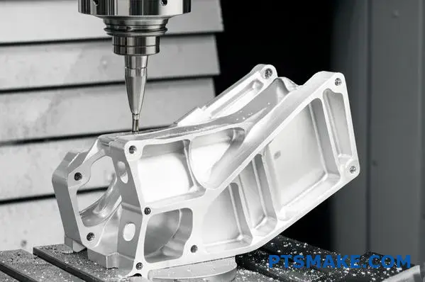 Advanced CNC machining creating precision aircraft components with complex geometries in Perth manufacturing facility