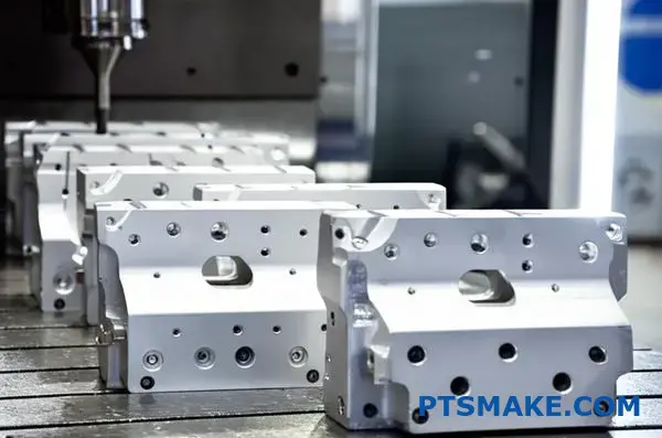 Precision CNC machined aluminum automotive brackets showcasing Milwaukee manufacturing capabilities and automated production scaling