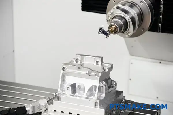 Advanced CNC machining services creating precision aerospace component with complex geometry using 5-axis technology in Birmingham workshop