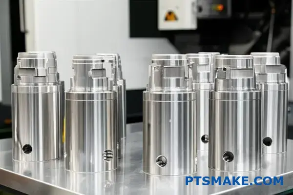 Precision CNC machined nuclear power components displaying complex internal structures and superior surface finish for critical energy applications