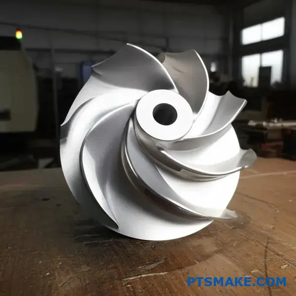 High-precision CNC machined stainless steel impeller for nuclear power energy applications with complex blade geometry