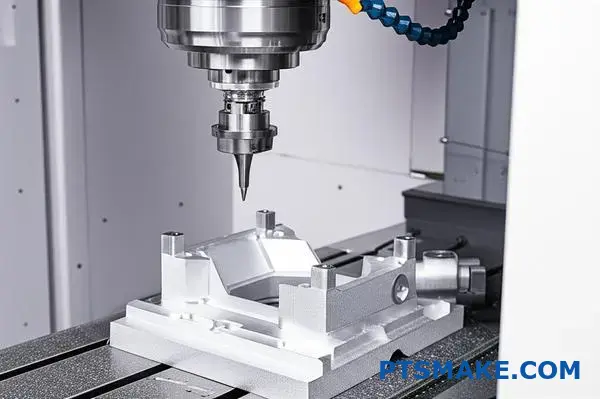 Professional CNC milling machine performing precision metal cutting operation in Las Vegas manufacturing facility