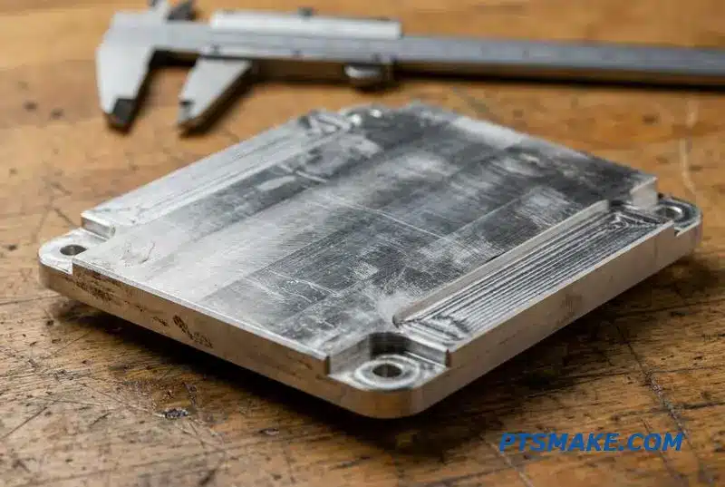 A precision-milled aluminum microchannel cold plate, showcasing the capabilities of custom CNC fabrication services.