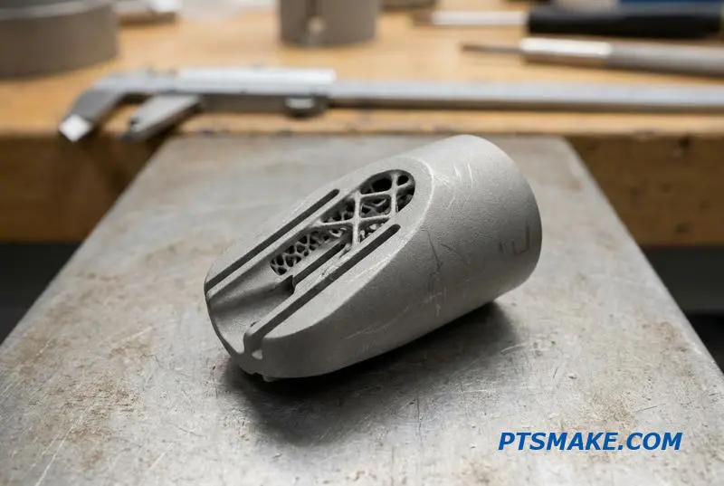 A precise titanium medical part made with electrical discharge machining, showcasing a burr-free and stress-free finish.