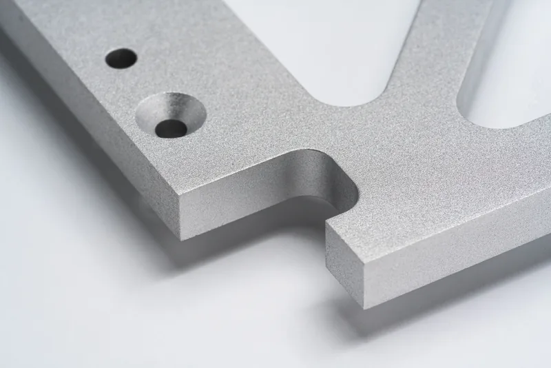 Example of a bead-blasted matte metal surface